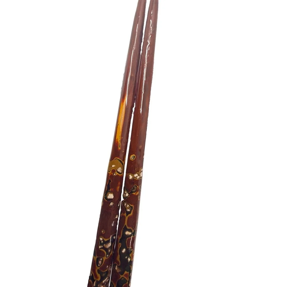 Vintage Japanese Lacquer Box Meoto Chopsticks Raden Inlay Postwar Gift Set